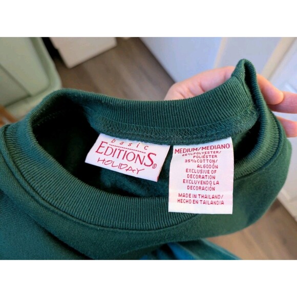 Green Snowman Holiday Christmas Sweater – Basic Editions – Size M - Picture 4 of 8